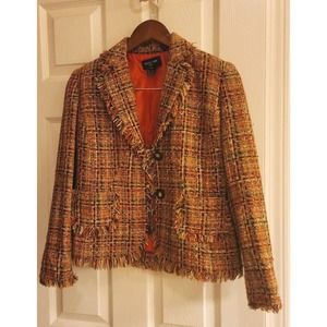 Women Focus 2000 Vintage Tweed Blazer Clueless Size 2P